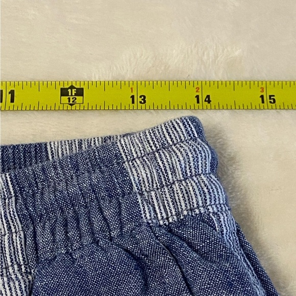 BEACHLUNCHLOUNGE/ Blue & White Striped Linen Blend Wide Leg Capri Pants Size S - Picture 8 of 10